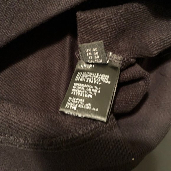 AMIRI MA BAR LOGO Embroidered Hoodie Black Size L New 100% Cotton - Picture 12 of 14